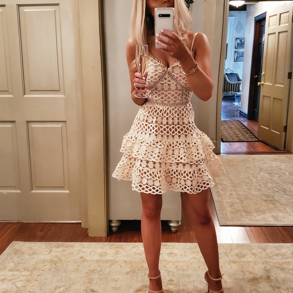 Stunning blush and nude Lulu's dress!